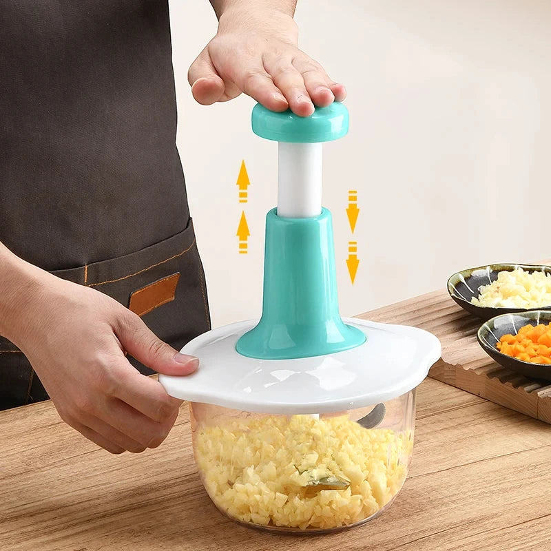 Easy-to-Use Hand Push Chopper – Chop Vegetables & Fruits in Seconds!