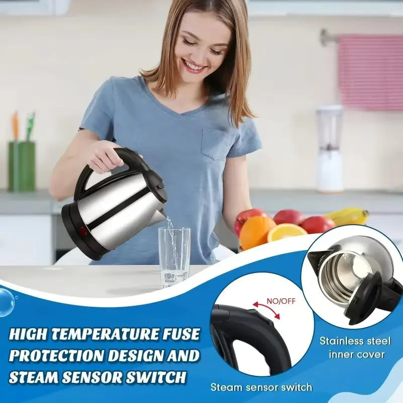 2L Stainless Steel Portable Electric Kettle