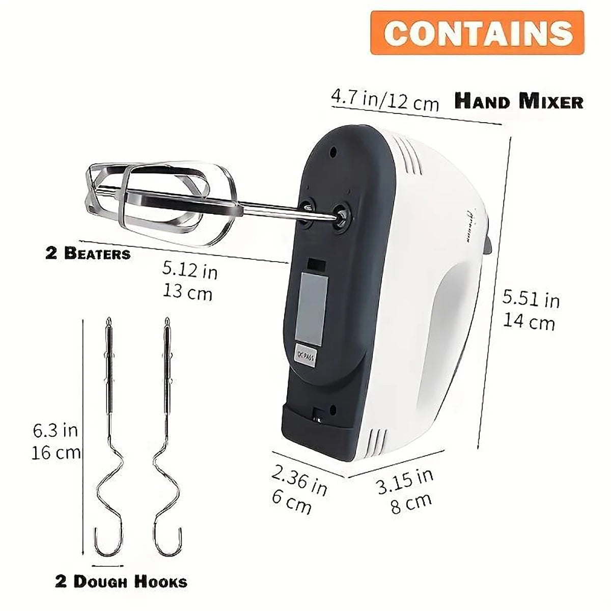 7-Speed Handheld Electric Mixer – Egg Beater & Dough Kneader for Baking & Cooking