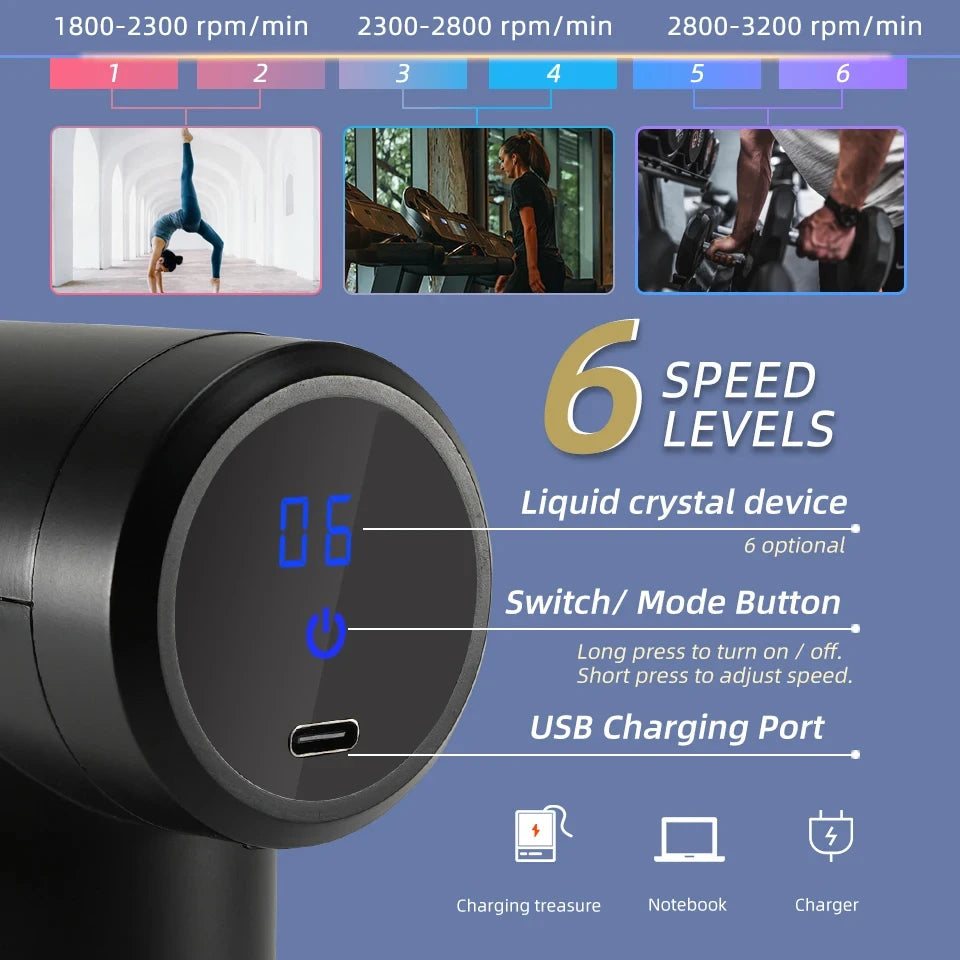 4 in 1  Portable Massage Gun