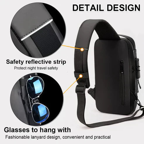 Anti-Theft Waterproof Sling Bag with USB Charging – Durable & Stylish for Travel