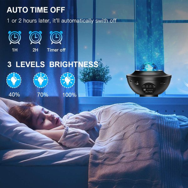 Colorful Starry Sky Galaxy Projector Nightlight with Bluetooth & USB Music Player - Romantic Star Projection Lamp for Kids & Gifts