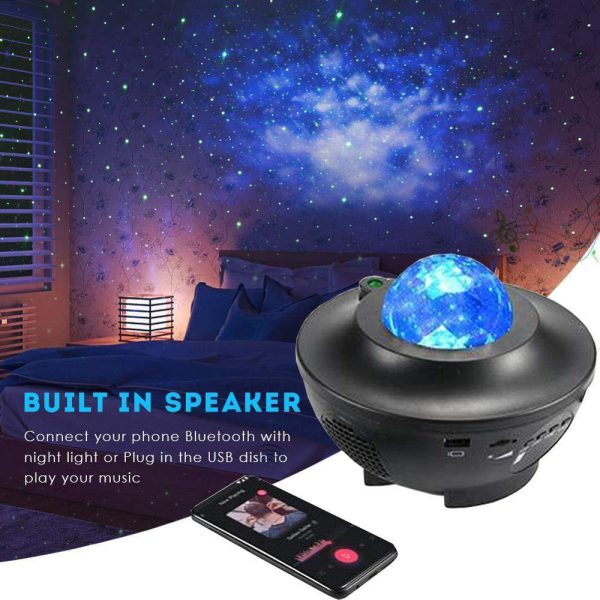 Colorful Starry Sky Galaxy Projector Nightlight with Bluetooth & USB Music Player - Romantic Star Projection Lamp for Kids & Gifts
