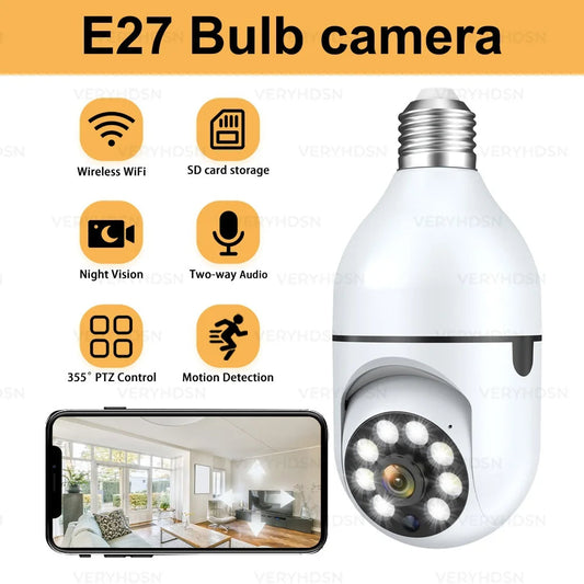 Smart WiFi Bulb Camera – 360° HD View & App Control