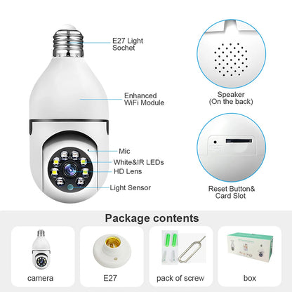 Smart WiFi Bulb Camera – 360° HD View & App Control