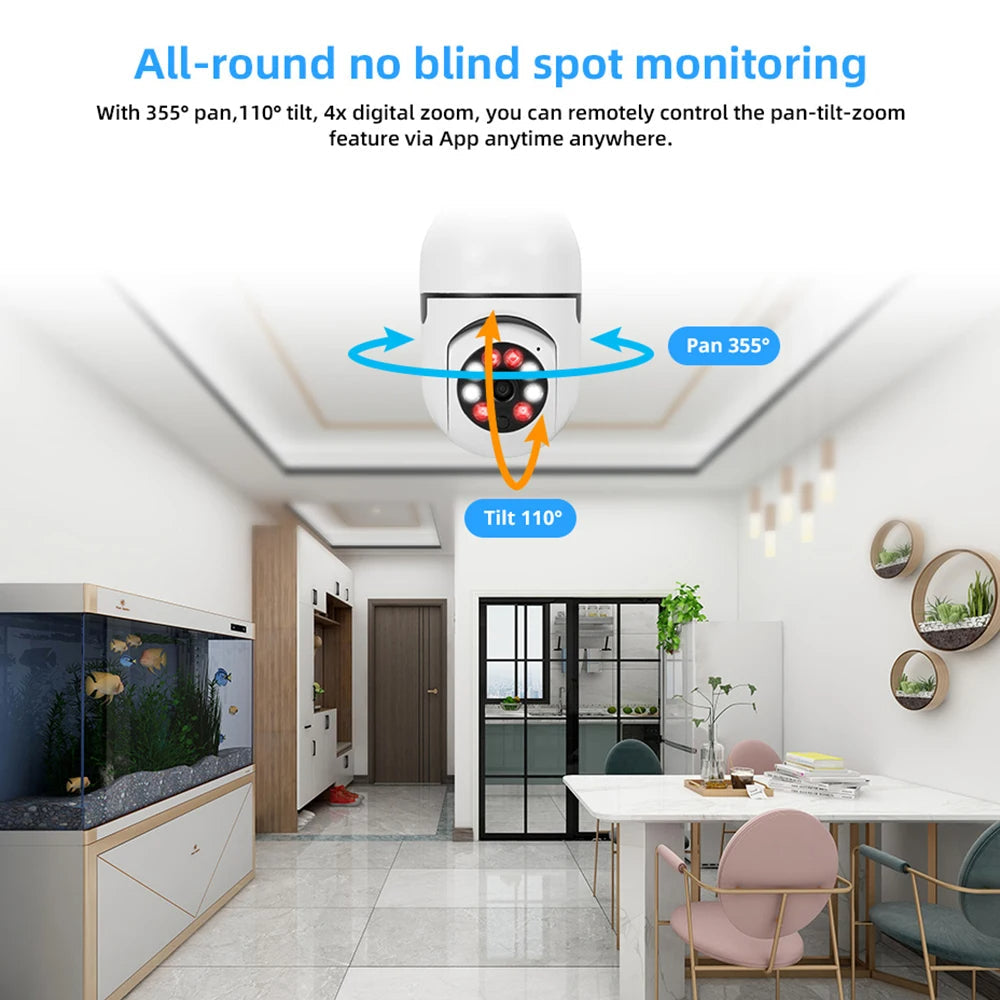 Smart WiFi Bulb Camera – 360° HD View & App Control