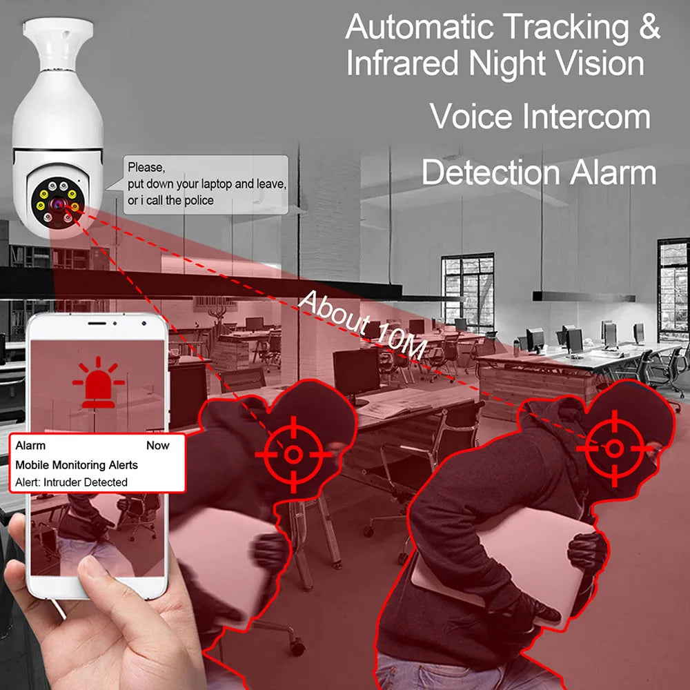 Smart WiFi Bulb Camera – 360° HD View & App Control