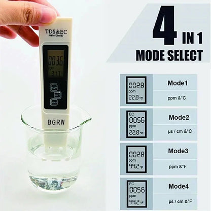 💧 3-in-1 Digital TDS Meter – Water Quality Tester for TDS, EC & Temperature with LCD Display & ATC