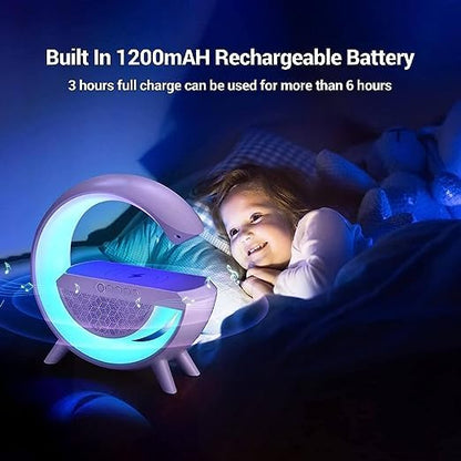 3-in-1 G-Shaped RGB Night Light with Bluetooth Speaker & 15W Wireless Charger