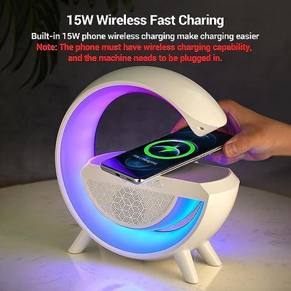 3-in-1 G-Shaped RGB Night Light with Bluetooth Speaker & 15W Wireless Charger