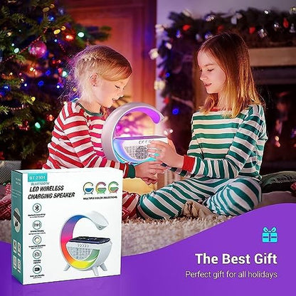3-in-1 G-Shaped RGB Night Light with Bluetooth Speaker & 15W Wireless Charger