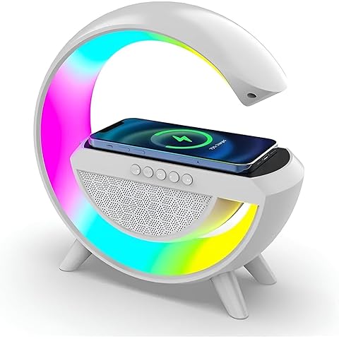 3-in-1 G-Shaped RGB Night Light with Bluetooth Speaker & 15W Wireless Charger