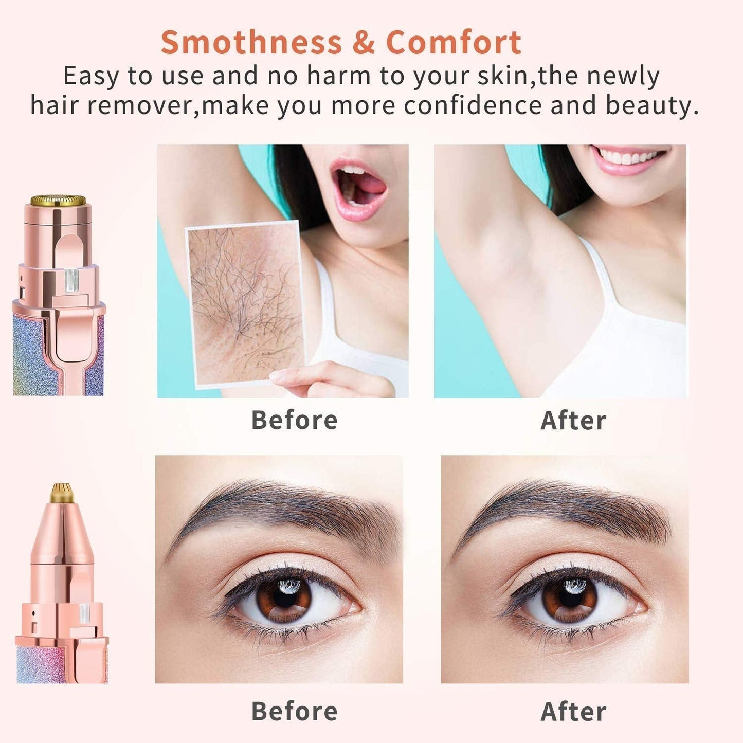 2-in-1  Rechargeable Eyebrow Trimmer