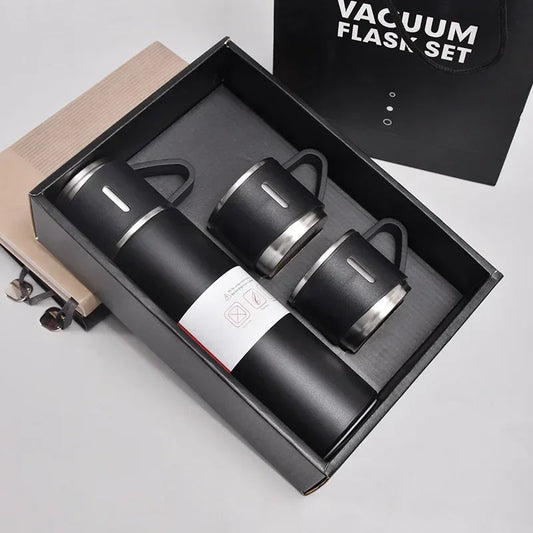 Stainless Steel Vacuum Flask with Extra Cups - 500ml