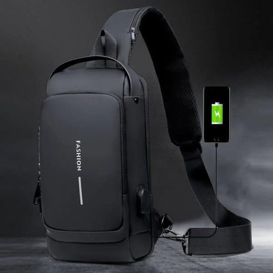 Anti-Theft Waterproof Sling Bag with USB Charging – Durable & Stylish for Travel