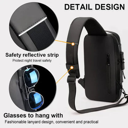 Anti-Theft Waterproof Sling Bag with USB Charging – Durable & Stylish for Travel