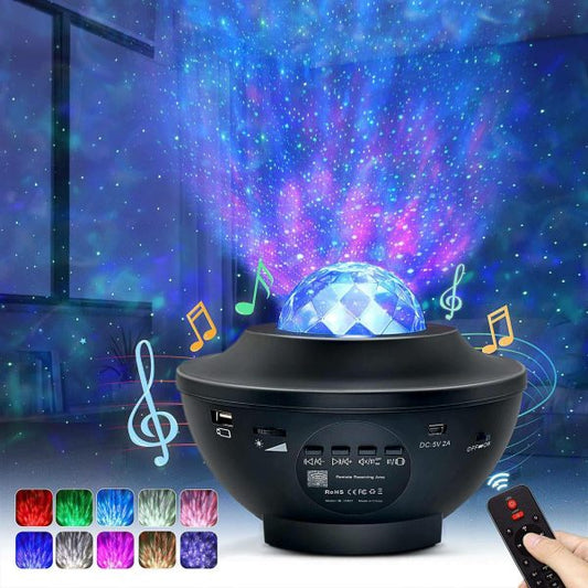 Colorful Starry Sky Galaxy Projector Nightlight with Bluetooth & USB Music Player - Romantic Star Projection Lamp for Kids & Gifts