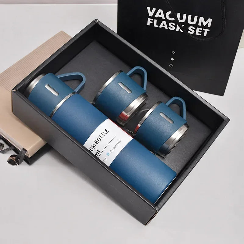 Stainless Steel Vacuum Flask with Extra Cups - 500ml