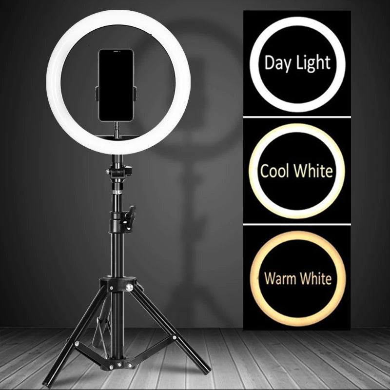 Selfie Ring Light with 7ft Stand – 3 Light Modes