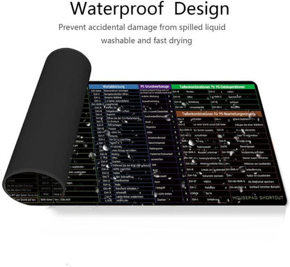 Large Anti-Slip Keyboard & Mouse Pad with Office Shortcuts – 80x30cm Desk Mat
