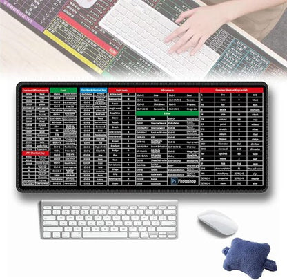Large Anti-Slip Keyboard & Mouse Pad with Office Shortcuts – 80x30cm Desk Mat