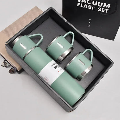Stainless Steel Vacuum Flask with Extra Cups - 500ml