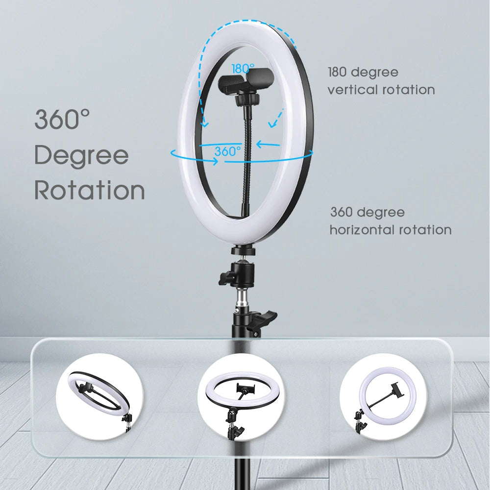 Selfie Ring Light with 7ft Stand – 3 Light Modes