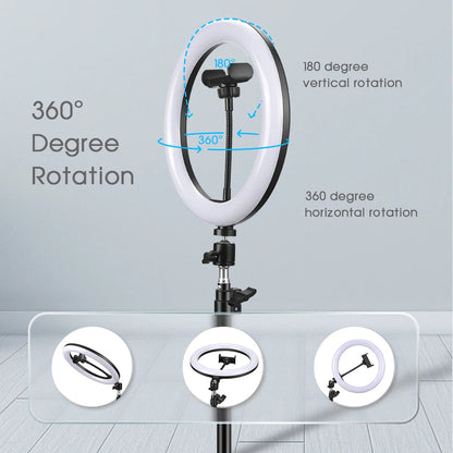 Selfie Ring Light with 7ft Stand – 3 Light Modes