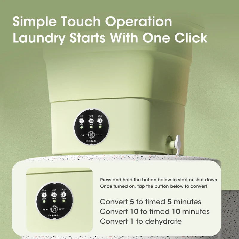 Mini Foldable Washing Machine – Portable & Space-Saving Laundry Solution