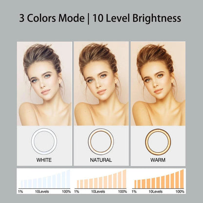 Selfie Ring Light with 7ft Stand – 3 Light Modes