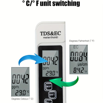 💧 3-in-1 Digital TDS Meter – Water Quality Tester for TDS, EC & Temperature with LCD Display & ATC