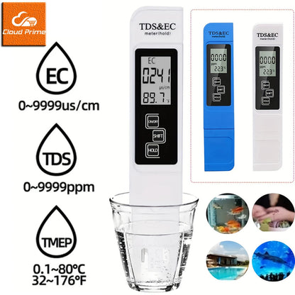 💧 3-in-1 Digital TDS Meter – Water Quality Tester for TDS, EC & Temperature with LCD Display & ATC